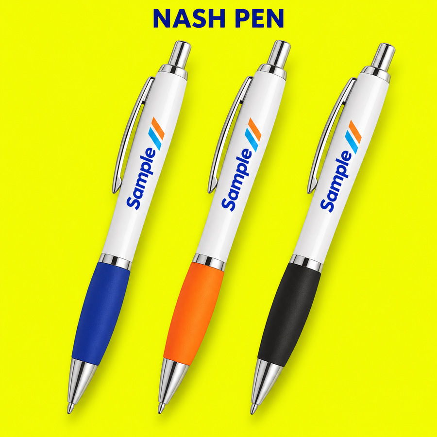 Nash Pen mockup on a neon yellow background