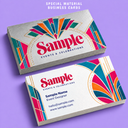 Special Material Business Cards mockup on a purple background