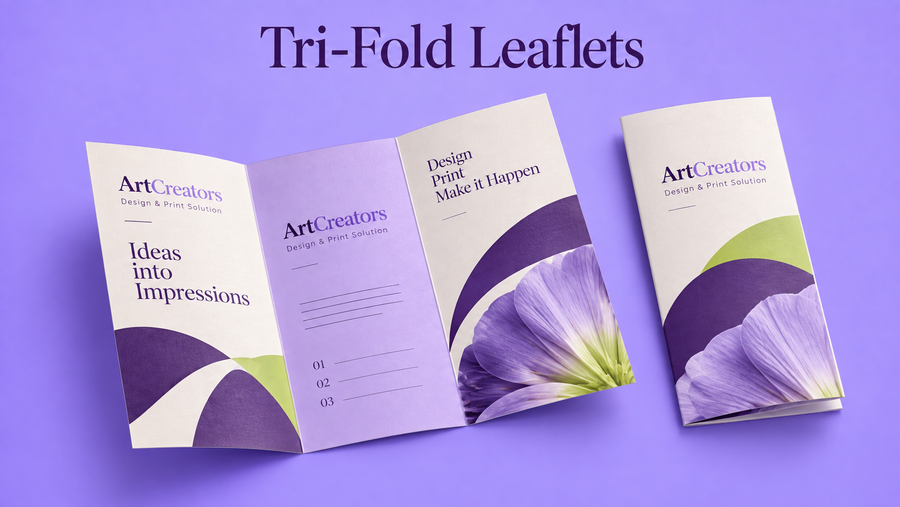 Tri-Fold Leaflets - product display